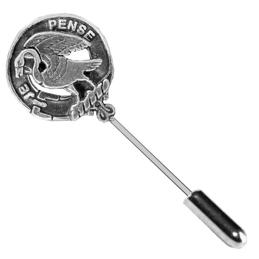 Wemyess Family Clan Crest Stick or Cravat pin, Sterling Silver