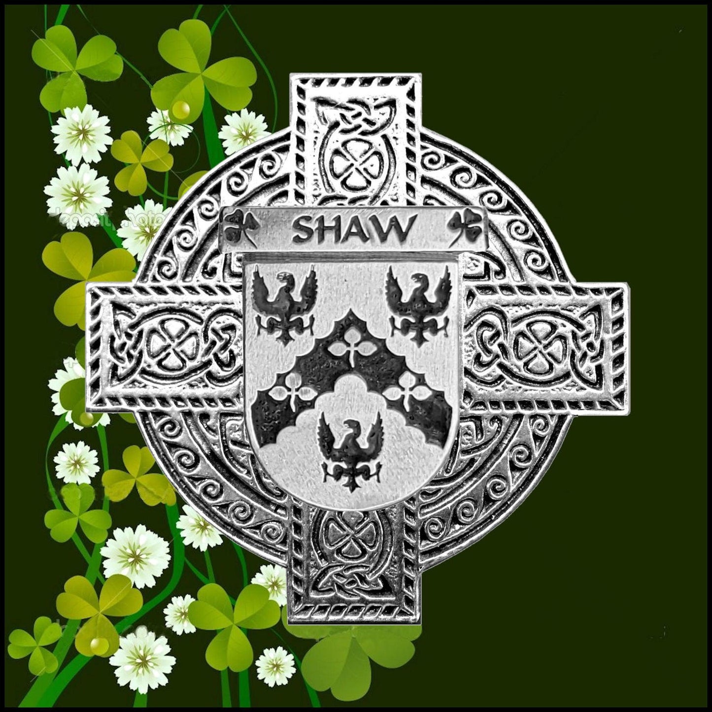 Shaw Irish Coat of Arms Badge Glass Beer Mug