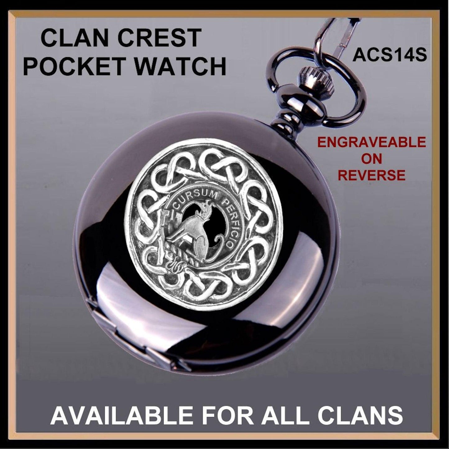 Hunter Scottish Family Clan Crest Pocket Watch