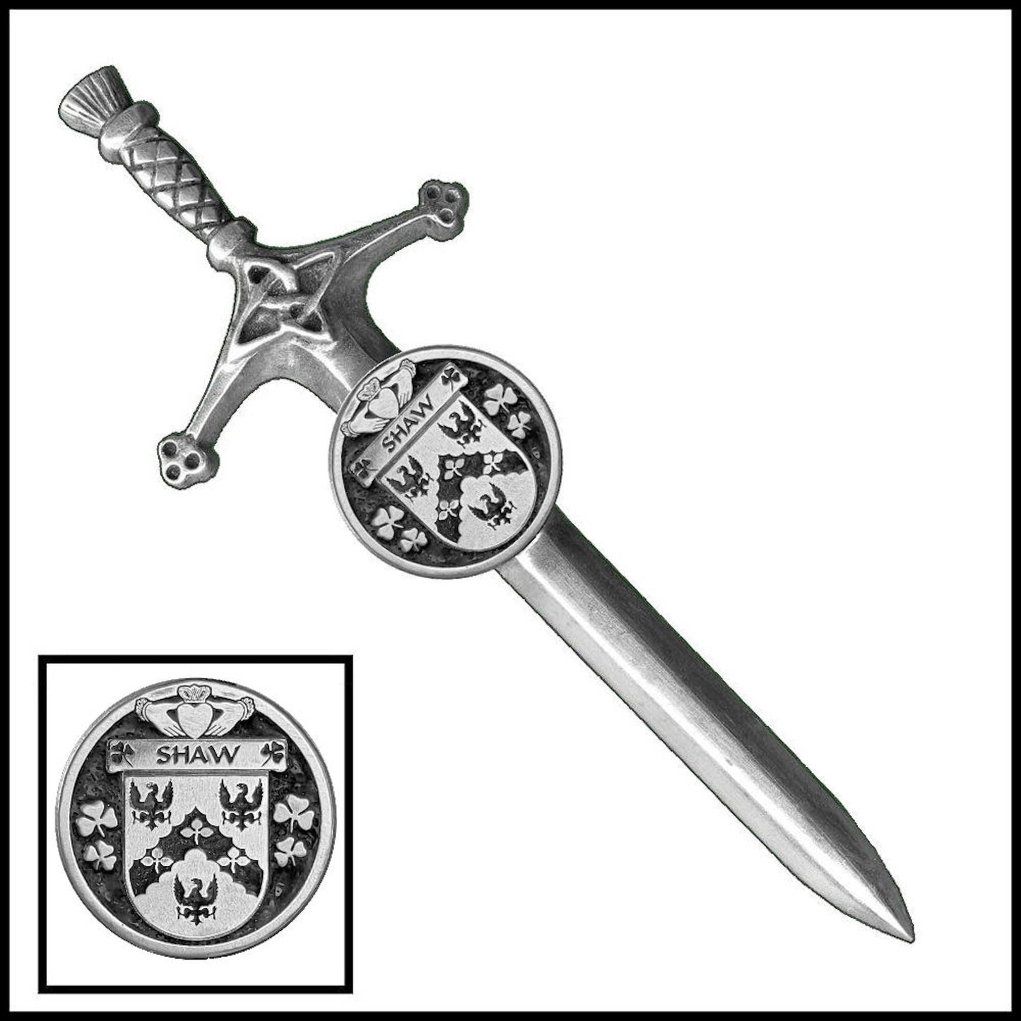 Shaw Irish Coat of Arms Disk Kilt Pin