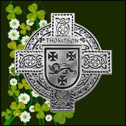 Thompson Irish Celtic Cross Badge 8 oz. Flask Green, Black or Stainless