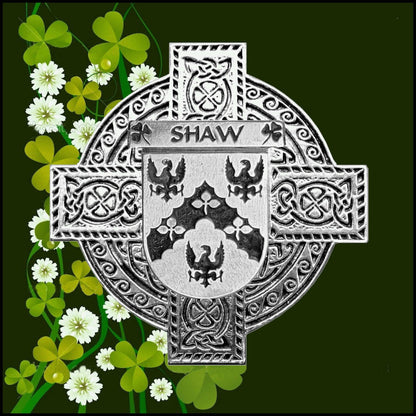 Shaw Irish Celtic Cross Badge 8 oz. Flask Green, Black or Stainless