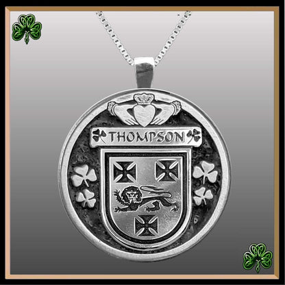 Thompson Irish Coat of Arms Disk Pendant, Irish