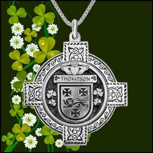 Thompson Irish Coat of Arms Celtic Cross Pendant ~ IP04