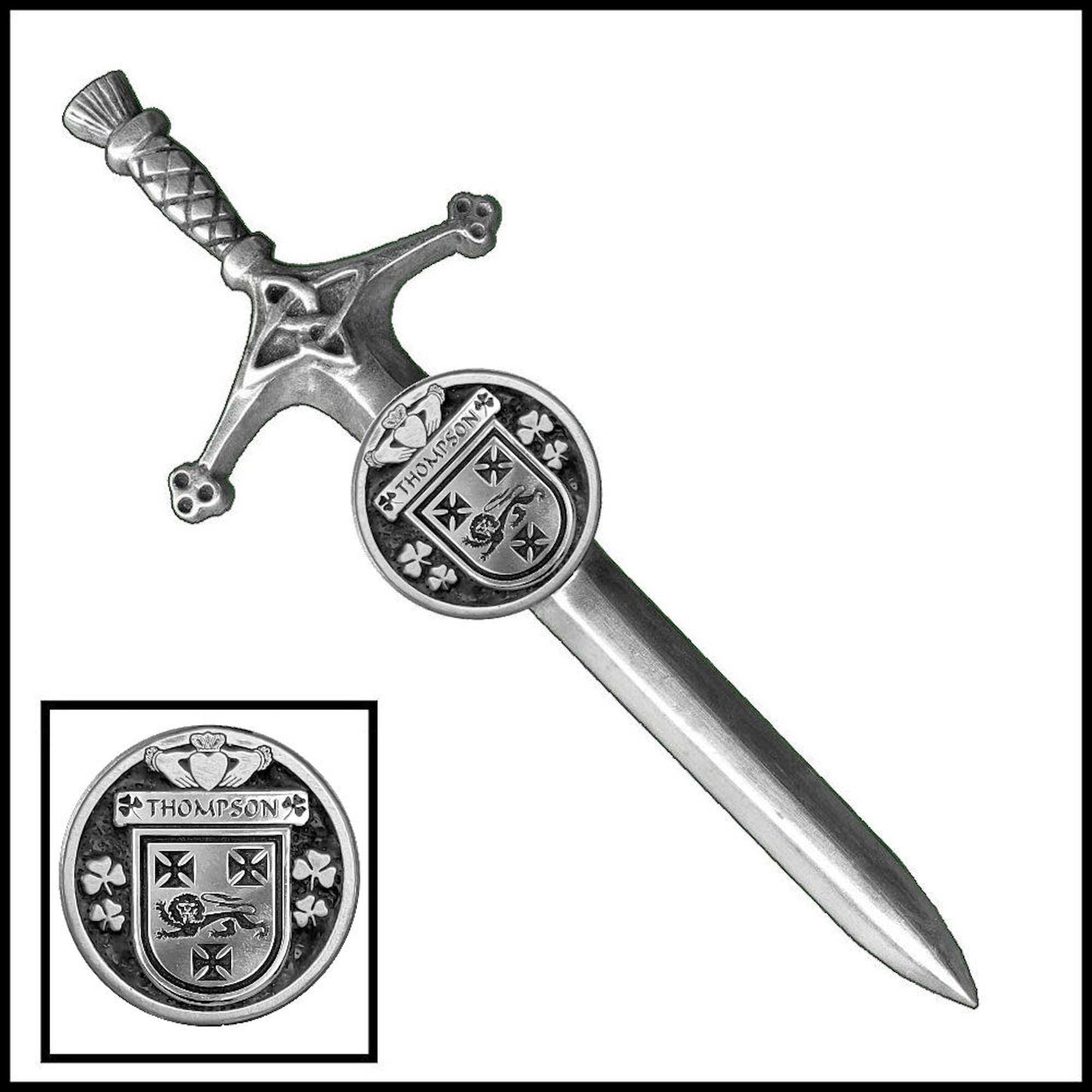 Thompson Irish Coat of Arms Disk Kilt Pin