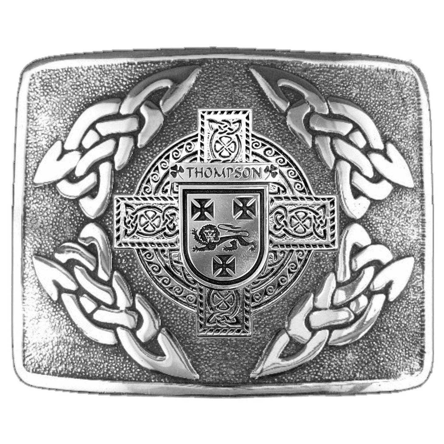 Thompson Irish Coat of Arms Interlace Kilt Buckle