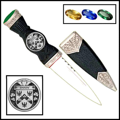 Shaw Irish Coat Of Arms Disk Sgian Dubh