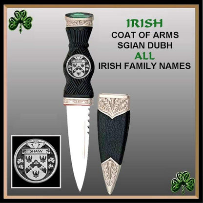 Shaw Irish Coat Of Arms Disk Sgian Dubh