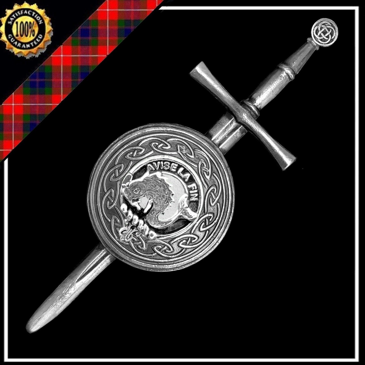 Kennedy Scottish Family Clan Dirk Shield Kilt Pin