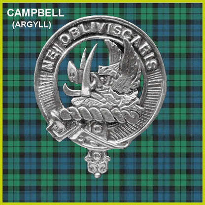 Campbell Argyll Family Clan Badge Scottish Plaid Brooch