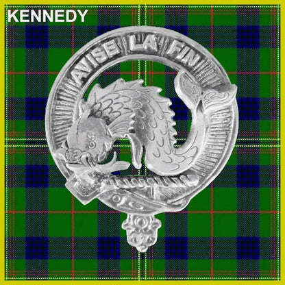 Kennedy Family Clan Badge Scottish Plaid Brooch