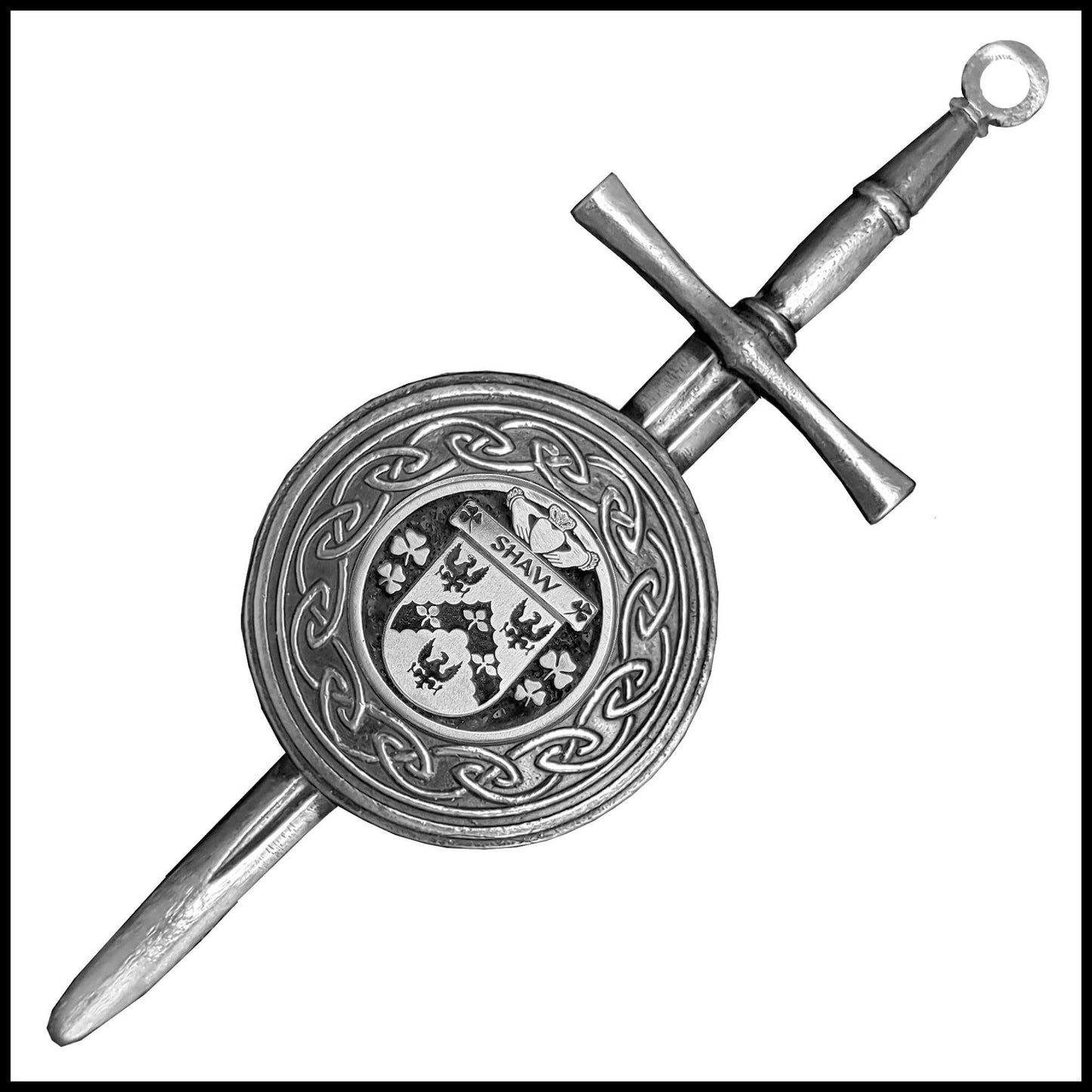 Shaw Irish Dirk Coat of Arms Shield Kilt Pin