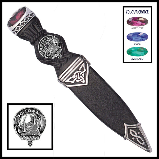 Campbell Breadalbane Interlace Family Clan Crest Sgian Dubh, Scottish Knife