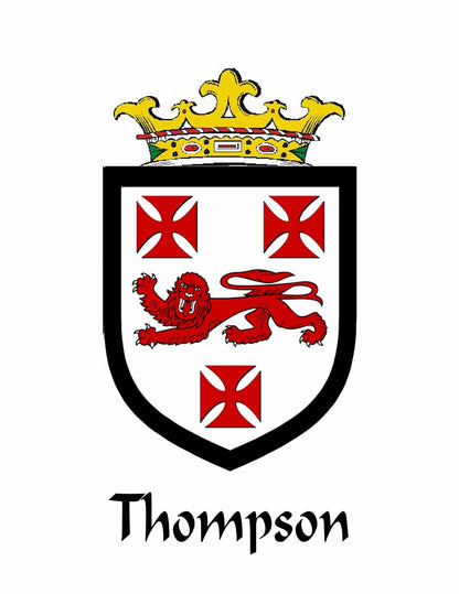 Thompson Irish Coat of Arms Celtic Interlace Disk Pendant