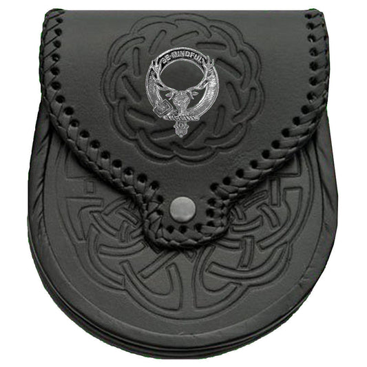 Calder Scottish Family Clan Badge Sporran, Leather