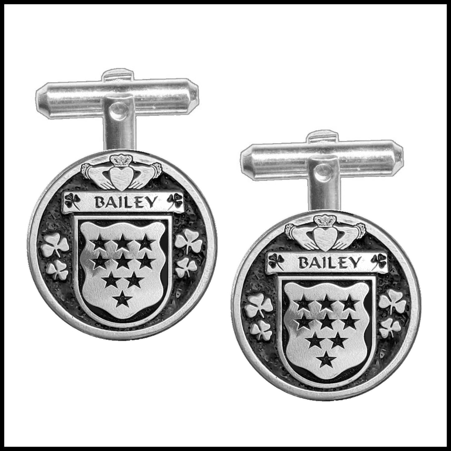 Bailey Irish Coat of Arms Disk Cufflinks