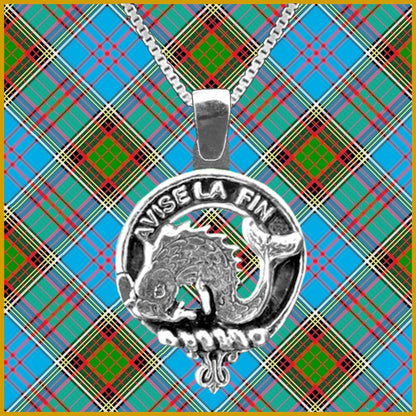 Kennedy Large 1" Scottish Clan Crest Pendant - Sterling Silver