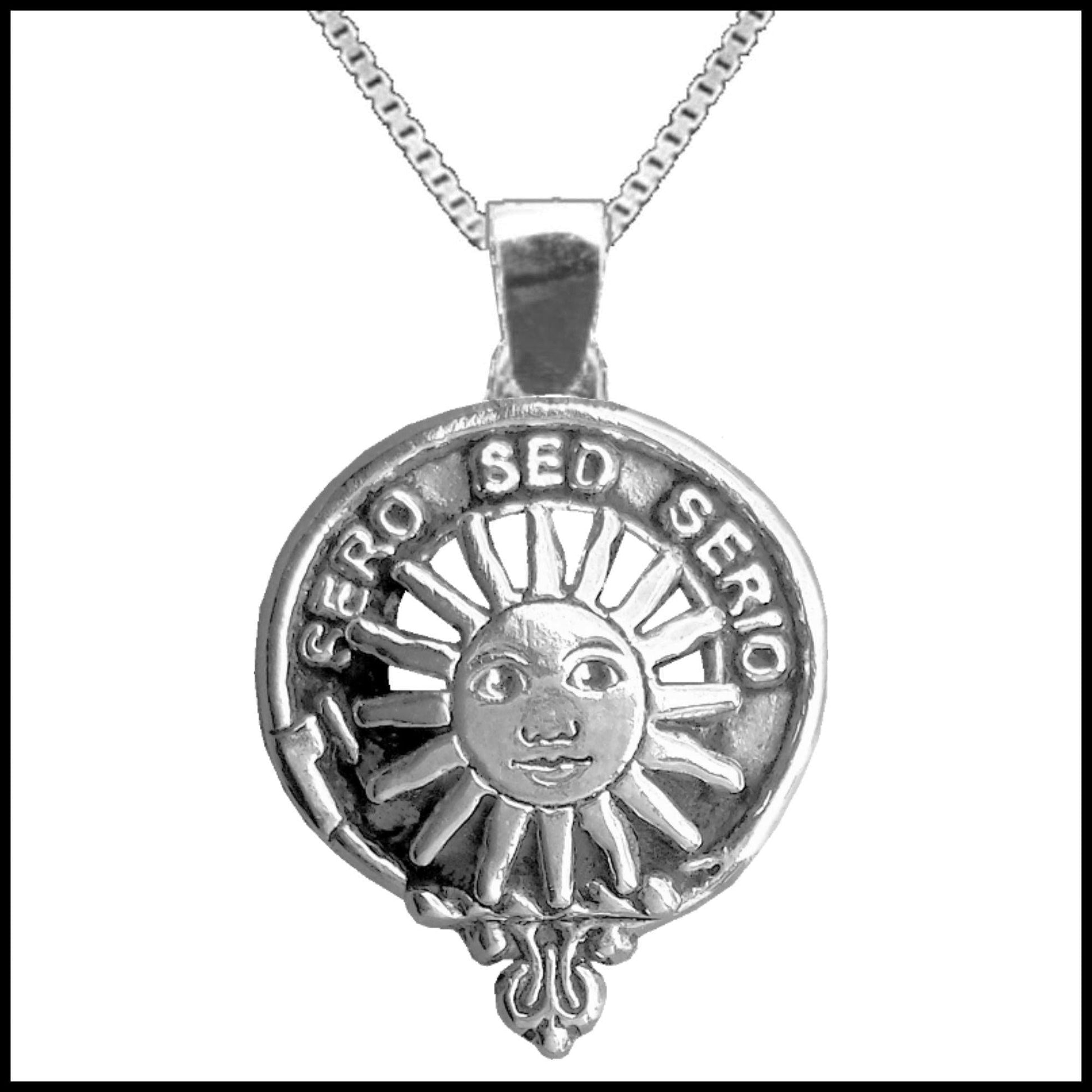 Kerr Large 1" Scottish Clan Crest Pendant - Sterling Silver