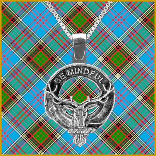 Calder Large 1" Scottish Clan Crest Pendant - Sterling Silver