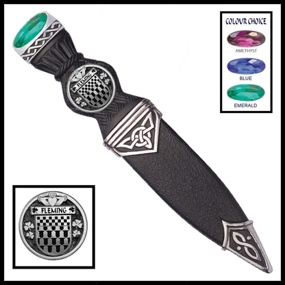 Fleming Interlace Irish Disk Coat of Arms Sgian Dubh, Irish Knife ~ ISDCO