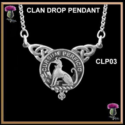 Hunter Clan Crest Double Drop Pendant