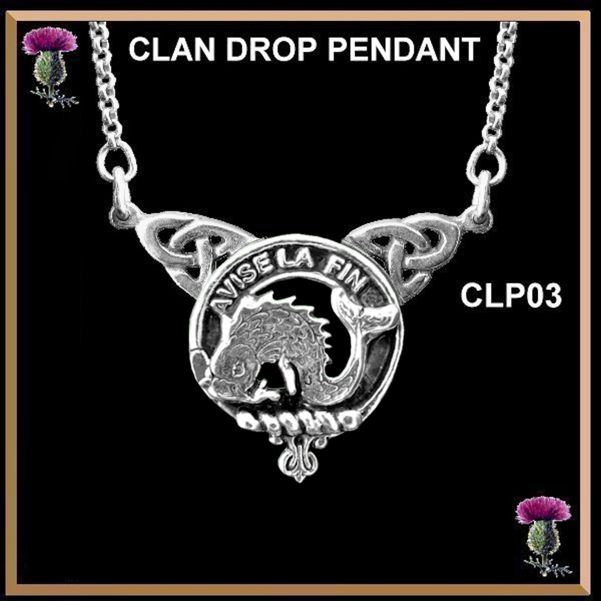 Kennedy Clan Crest Double Drop Pendant