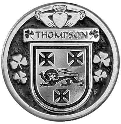 Thompson Irish Coat of Arms Disk Cuff Bracelet - Sterling Silver