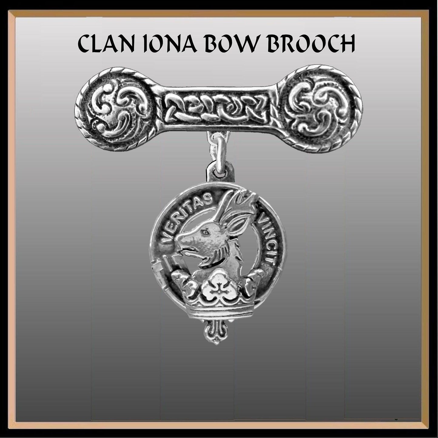 Keith Clan Crest Iona Bar Brooch - Sterling Silver