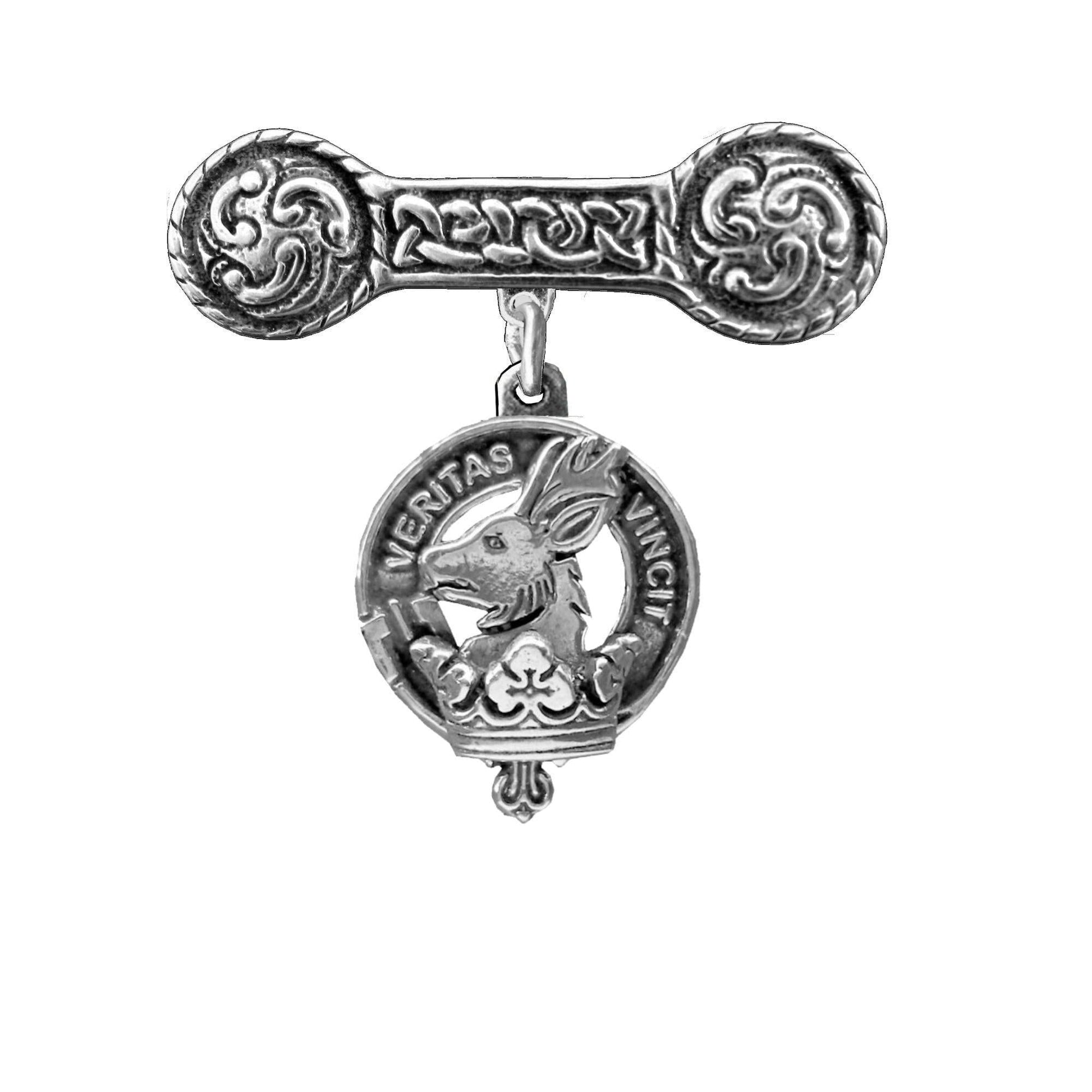 Keith Clan Crest Iona Bar Brooch - Sterling Silver