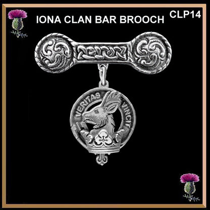 Keith Clan Crest Iona Bar Brooch - Sterling Silver