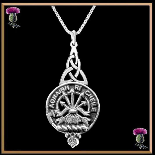 Cameron Clan Crest Interlace Drop Pendant