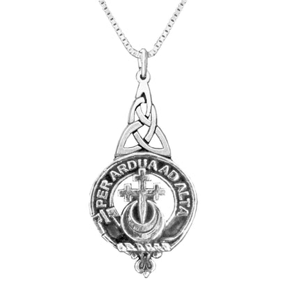 Hannay Clan Crest Interlace Drop Pendant