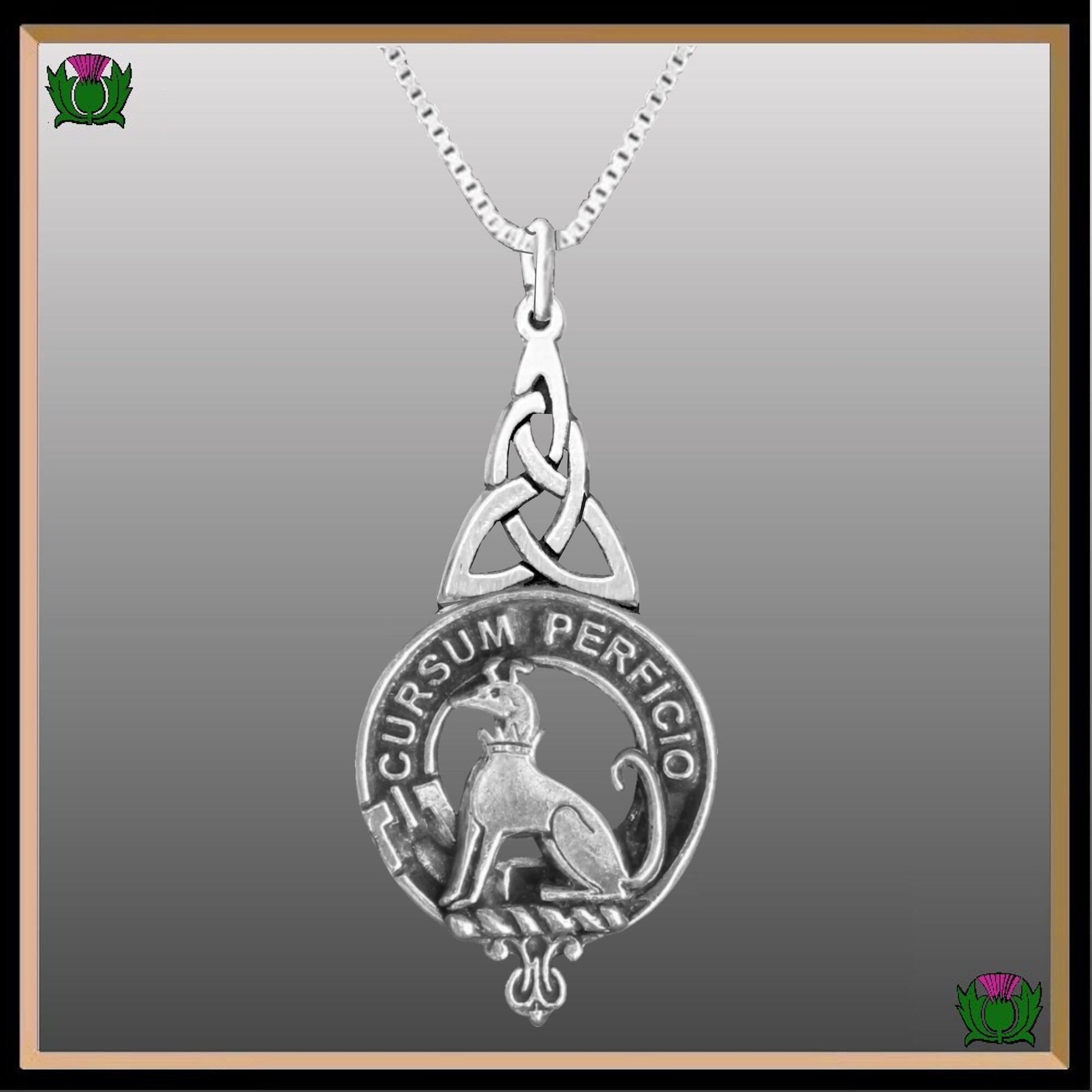 Hunter Clan Crest Interlace Drop Pendant