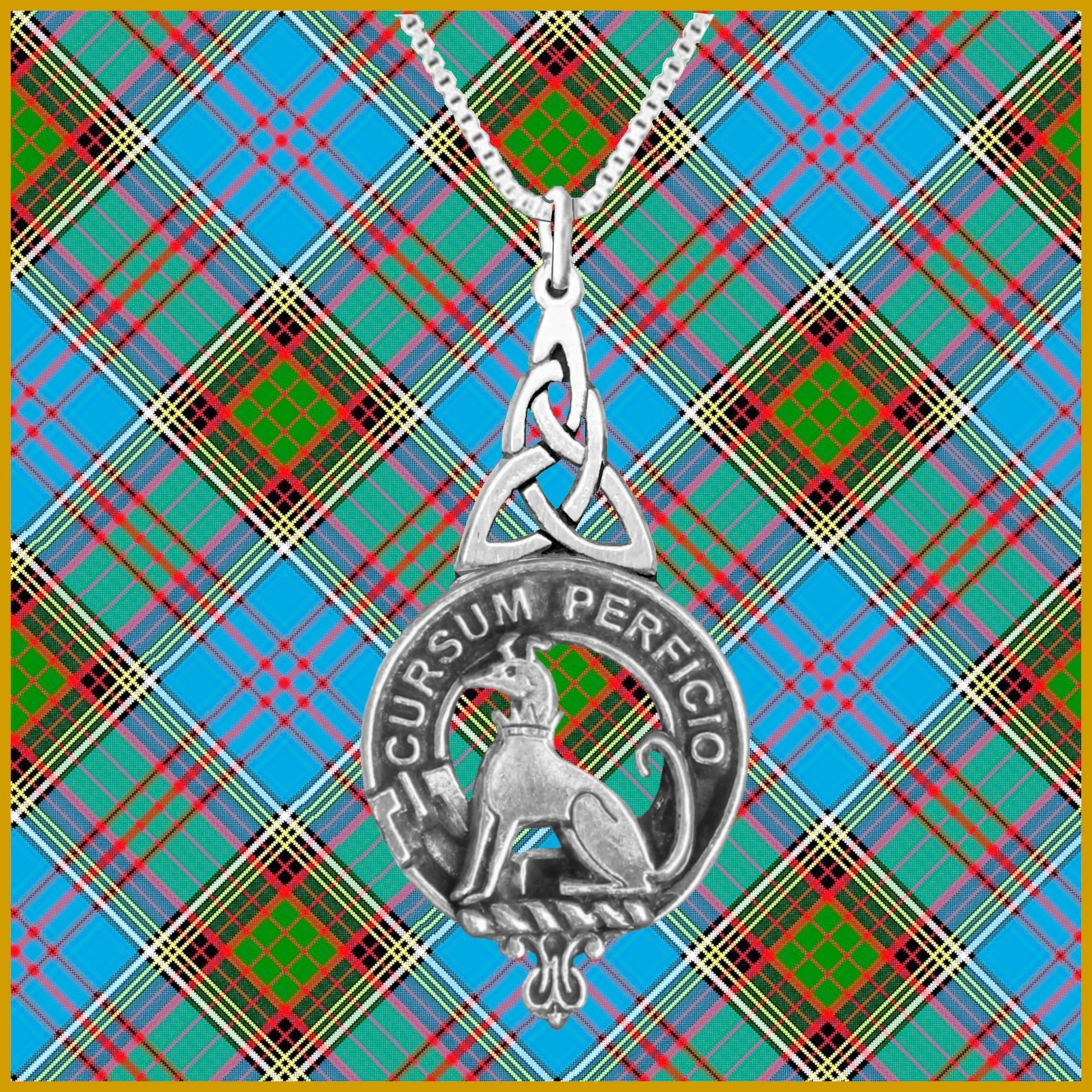 Hunter Clan Crest Interlace Drop Pendant