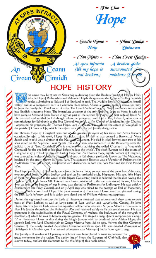 Hope Scottish Clan History