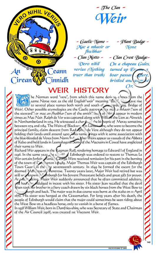 Weir Scottish Clan History