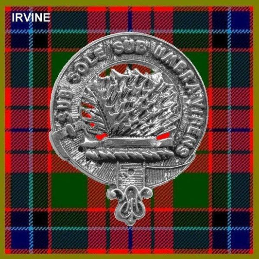 Irvine Family Clan Crest Scottish Pewter Cap Badge