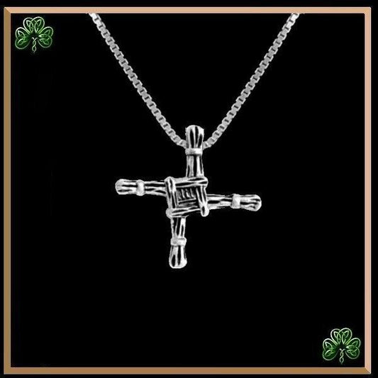 St. Brigid Celtic Cross Pendant, Irish Small, Sterling Silver