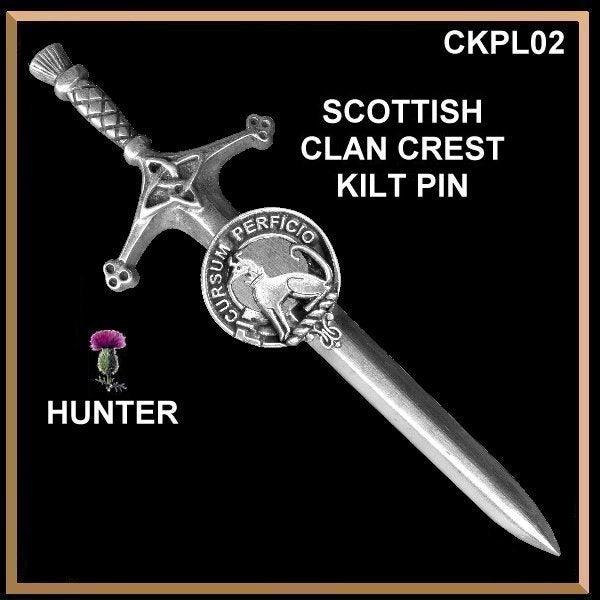 Hunter Family Clan Crest Kilt Pin, Scottish Pin