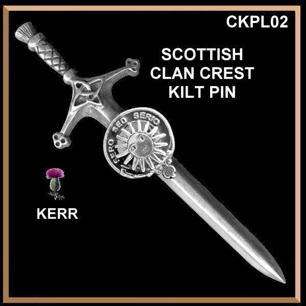 Kerr Family Clan Crest Kilt Pin, Scottish Pin