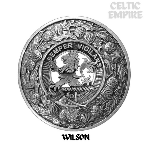Wilson Lion Family Clan Badge Scottish Plaid Brooch