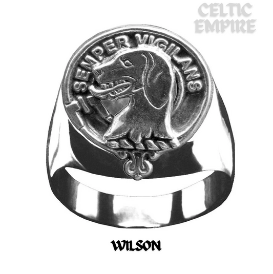 Wilson Scottish Family Clan Crest Ring ~ Sterling Silver and Karat Gold