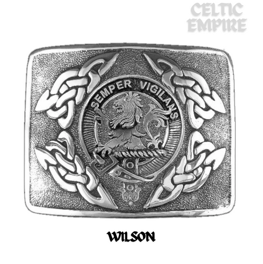 Wilson (Lion) Family Clan Crest Interlace Kilt Belt Buckle