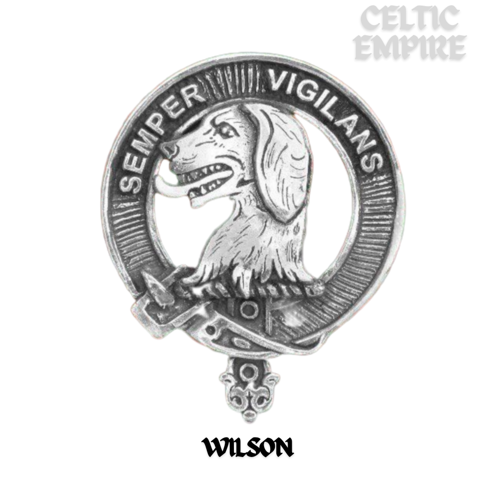 Wilson  Hound  Family Clan Crest Scottish Cap Badge
