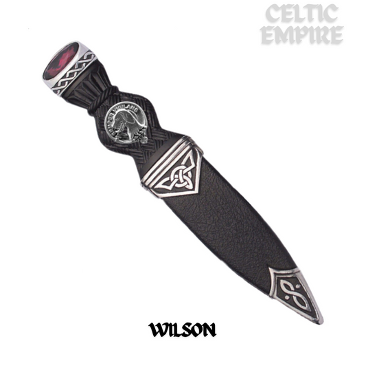 Wilson Interlace Family Clan Crest Sgian Dubh, Scottish Knife