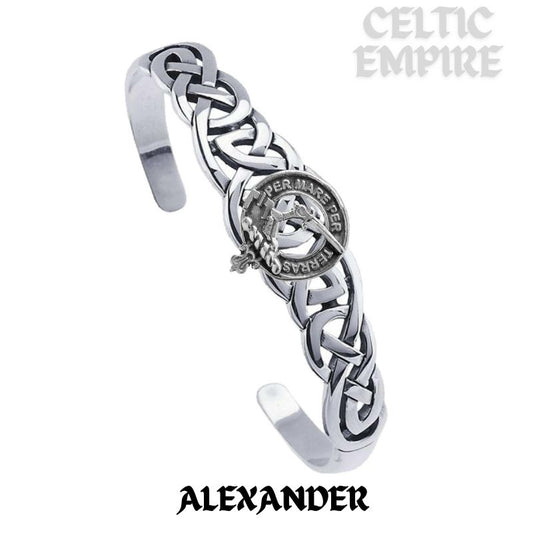 Alexander Family Clan Crest Celtic Cuff Bracelet